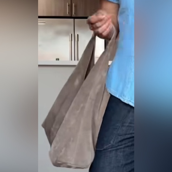 Brand New Vera Pelle Made in Italy taupe Leather Suede Hobo Shoulder Bag - Picture 15 of 16